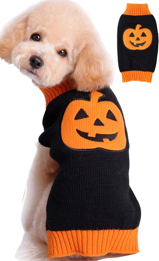 BOBIBI Pet Clothes the Halloween Pumpkin Cat Dog Sweater, Dog Knitwear, Dog Apparel, Pet Sweatshirt X-Large Animals & Pet Supplies > Pet Supplies > Dog Supplies > Dog Apparel BOBIBI Halloween Pumpkin X-Large(Pack of 1) 