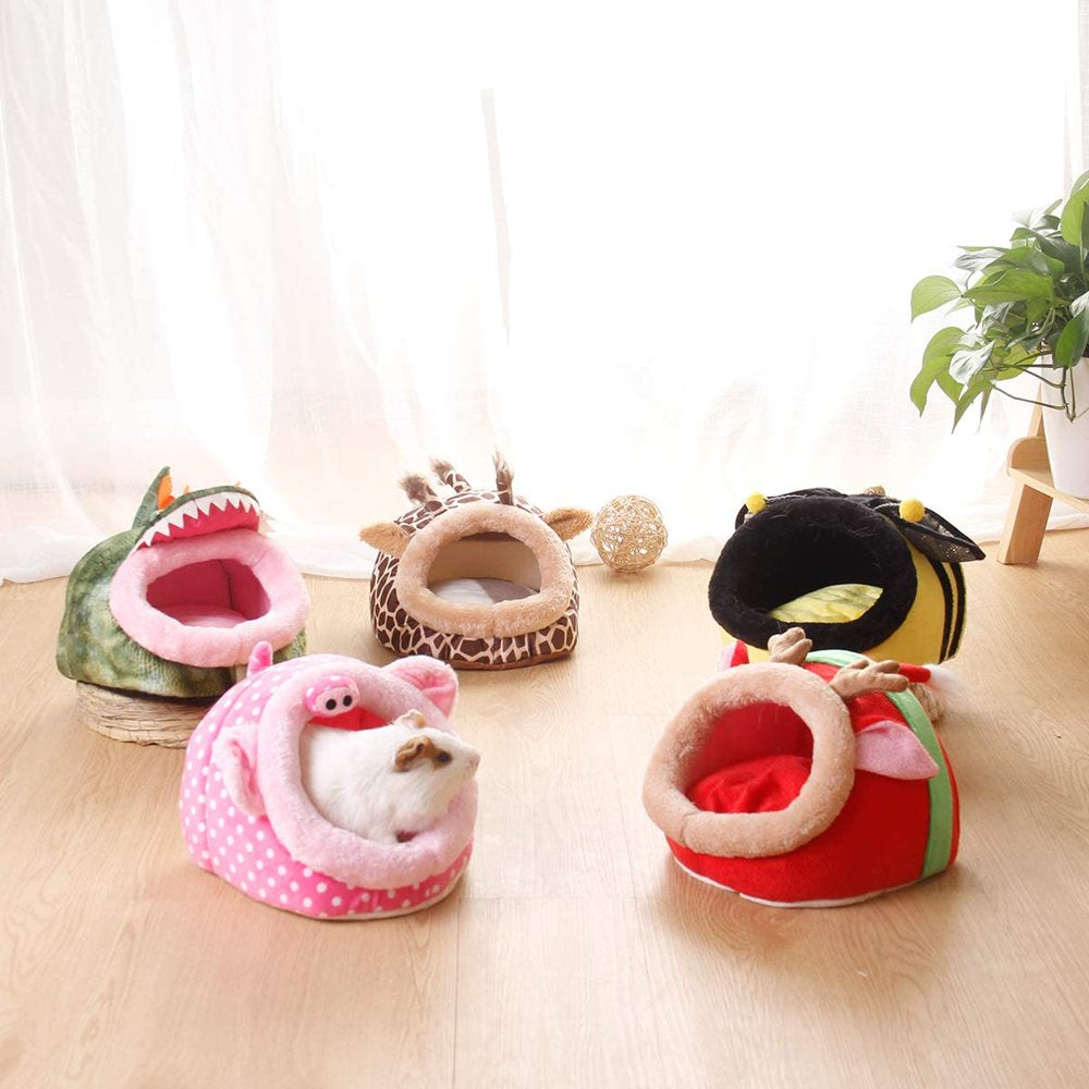 Guinea Pig Bed Cuddle Cave Warm Fleece Cozy House Bedding Sleeping Cushion Cage Nest for Small Animal Squirrel Chinchilla Rabbit Hedgehog Cage Accessories