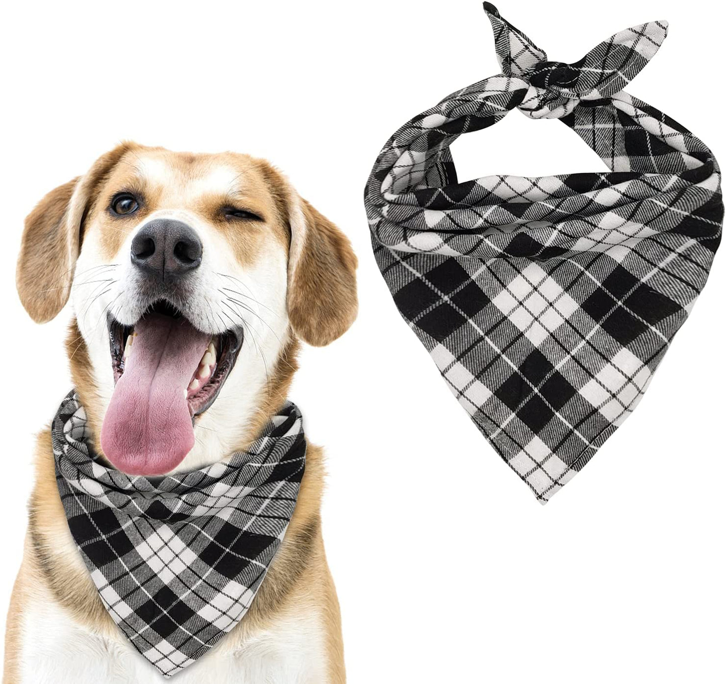 MJIYA Dog Bandana, Washable Reversible Kerchief Scarf, Bib with Adjustable Accessories for Small to Large Dog Puppy Cat, Gifts for Birthday, Easter, Christmas (Green & Red, L) Animals & Pet Supplies > Pet Supplies > Dog Supplies > Dog Apparel MJIYA White &Black &Red L 