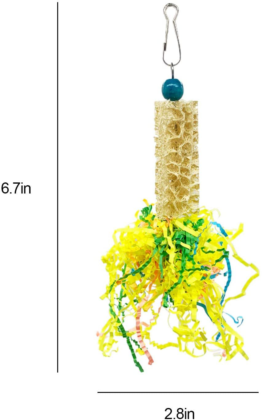 Bird Parrots Shredding Toys Parakeet Chewing Toys Bird Loofah Toys Parrot Cage Shredder Toys Bird Foraging Hanging Toys Bird Accessories for Parrots Lovebird Cockatiel Conure African Grey Animals & Pet Supplies > Pet Supplies > Bird Supplies > Bird Cage Accessories Smileol   