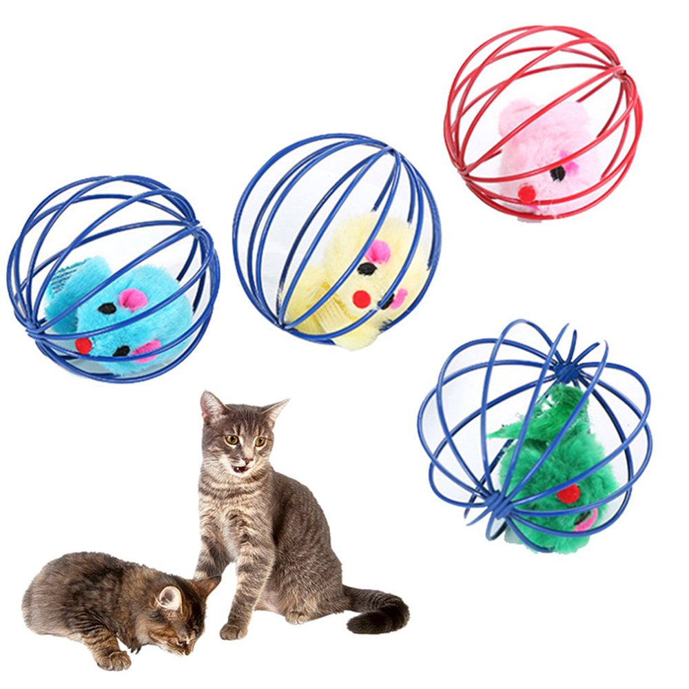 Besufy Pet Cat Toy Funny Kitten Fake Mouse Rat Mice Ball Cage Play Interactive Game Toy Animals & Pet Supplies > Pet Supplies > Cat Supplies > Cat Toys Besufy   