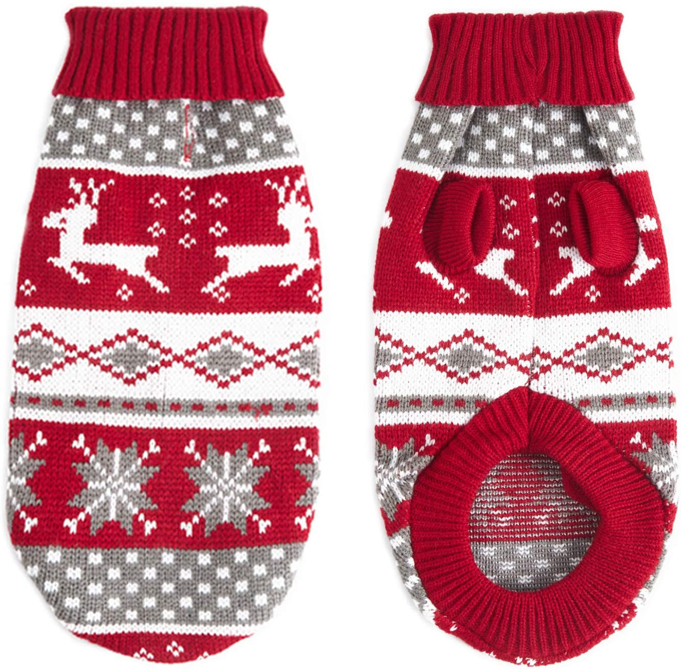 ZIFEIPET Dog Christmas Sweater Cute Reindeer Snowflake Knit Sweater Pet Holiday Cloth Soft Warm Turtleneck Knitwear for Large Dogs Animals & Pet Supplies > Pet Supplies > Dog Supplies > Dog Apparel JIACHONG   