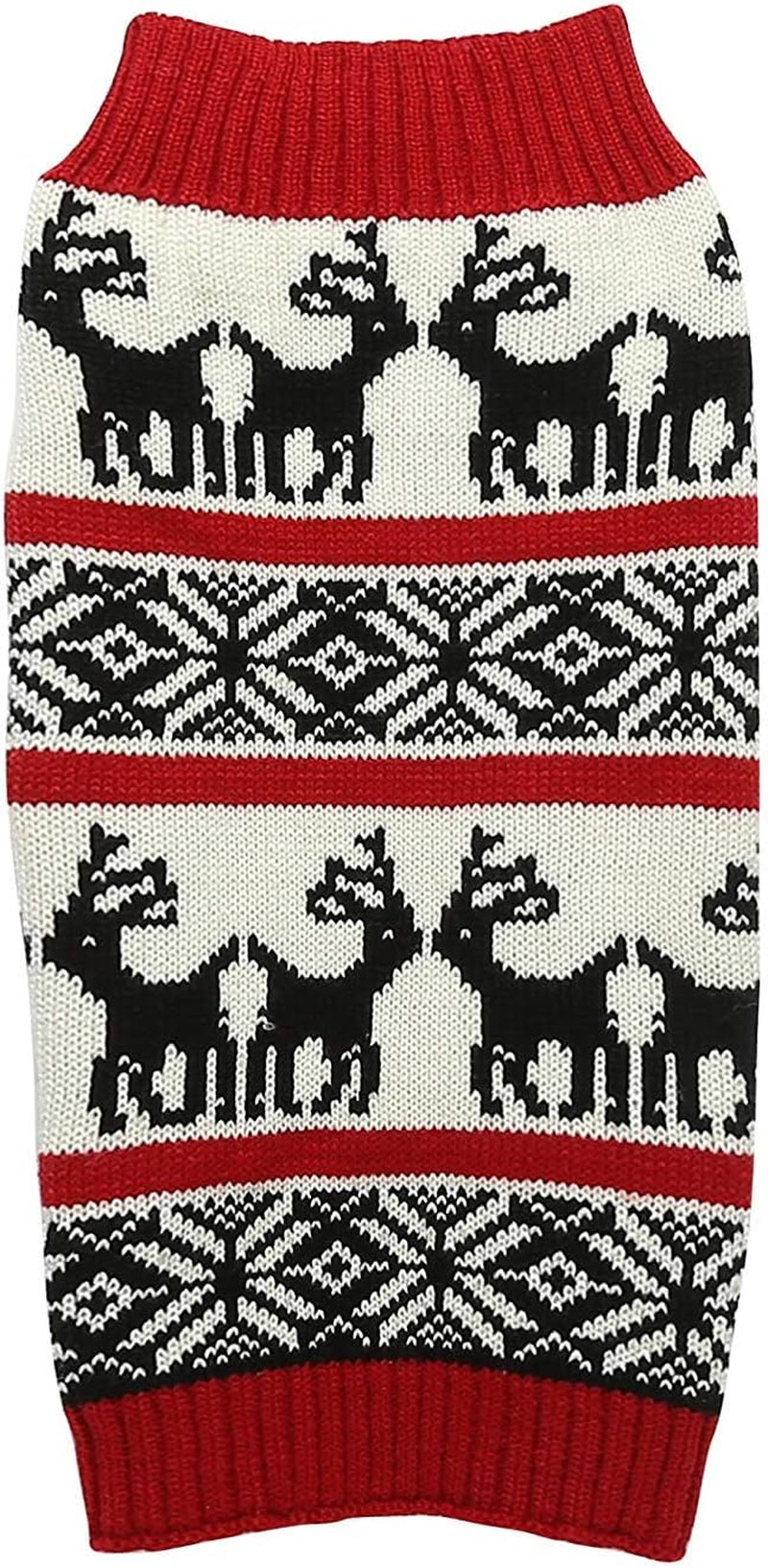 Ugly Vintage Knit Xmas Reindeer Holiday Festive Dog Sweater for Small Dogs, Small (S) Back Length 12" Animals & Pet Supplies > Pet Supplies > Dog Supplies > Dog Apparel Lanyar Red Large (Pack of 1) 