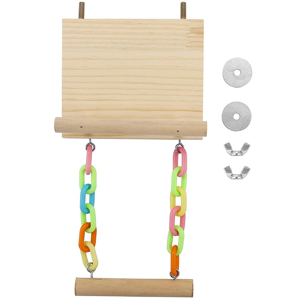 Bird Perch Stand Toy, Parrot Bird Cage Platform & Swing Gym Accessories for Parakeets Cockatiels, Conures, Macaws, Finches Animals & Pet Supplies > Pet Supplies > Bird Supplies > Bird Cages & Stands UIGO   