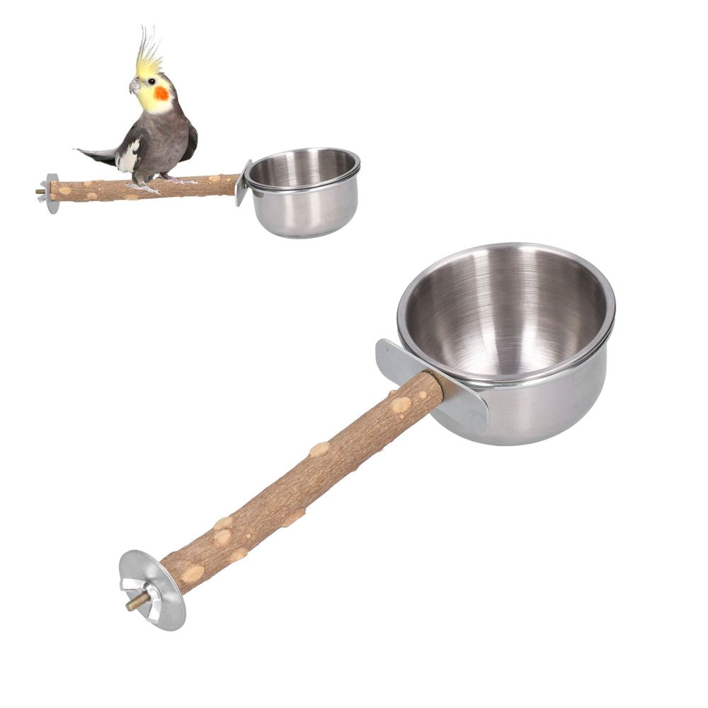 Fdit Bird Feeding Cups Stainless Steel Cups with Clamp and Bird Prech Stands for Small Medium Parrots,Bird Cage Dish Feeder,Food Water Bowls Dish Animals & Pet Supplies > Pet Supplies > Bird Supplies > Bird Cages & Stands Fdit   