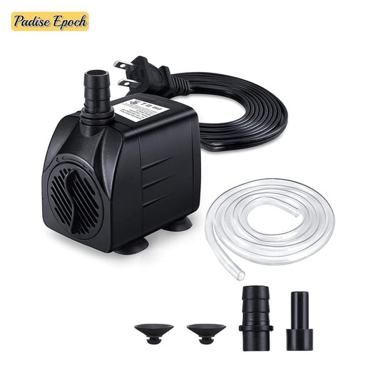 Fountain Pump, 160GPH(10W 600L/H) Submersible Water Pump, Durable Outdoor Fountain Water Pump with 4.9Ft Tubing (ID X 1/3-Inch), 3 Nozzles for Aquarium, Pond, Fish Tank, Water Fountain Pump Animals & Pet Supplies > Pet Supplies > Fish Supplies > Aquarium & Pond Tubing KOL PET   