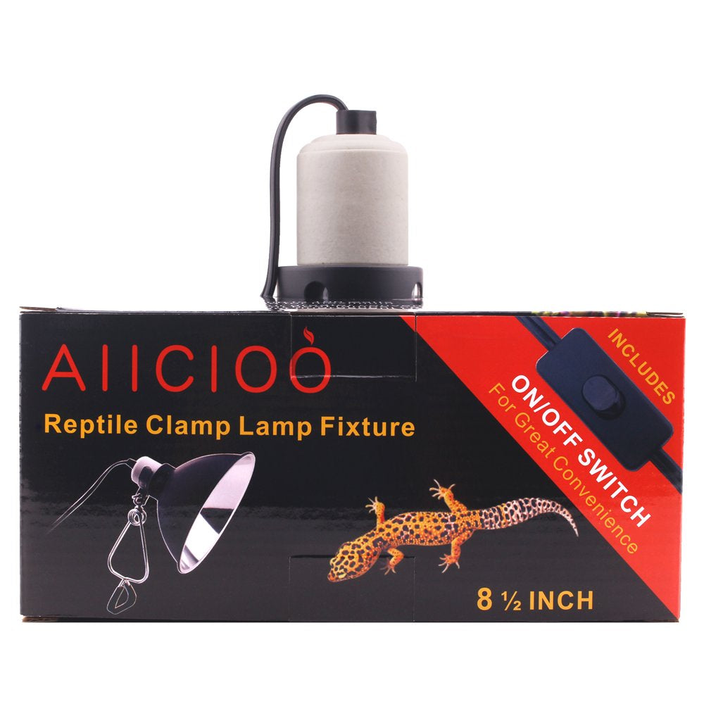 AIICIOO Reptile Heating Lampshade High Temperature Aluminum Reptile Light Fixture 8.5 Inch Ceramic Heat Lamp Dome UVB Pet Lamp Holder Animals & Pet Supplies > Pet Supplies > Reptile & Amphibian Supplies > Reptile & Amphibian Habitat Heating & Lighting AIICIOO   