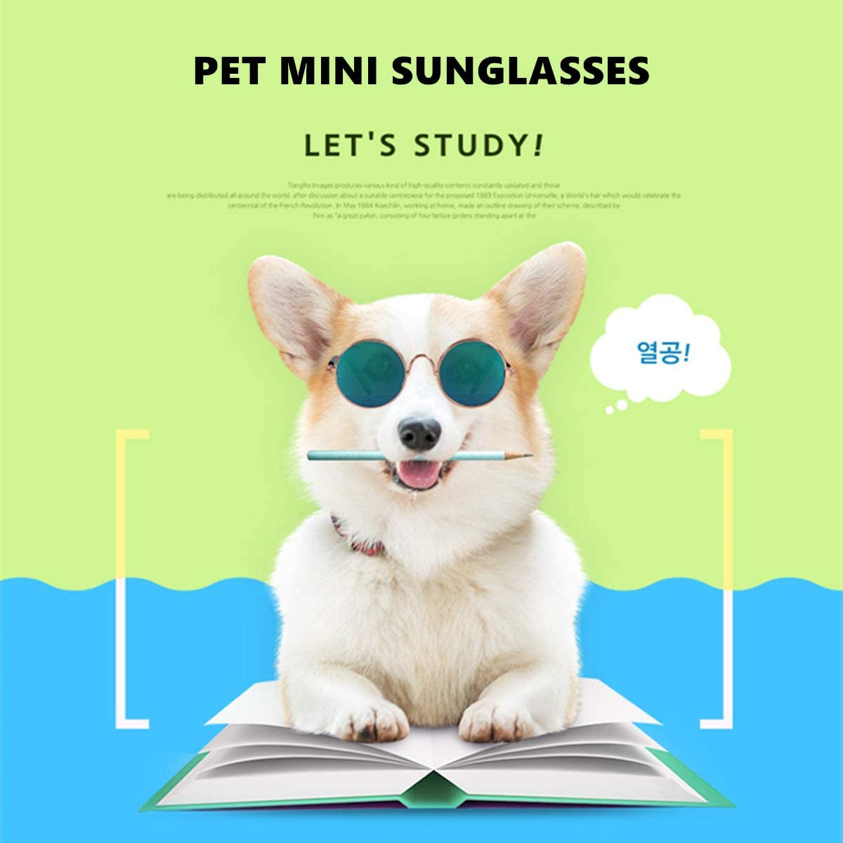 YIMUMU Cat Dog Sunglasses Classic Retro Circular Metal Glasses for Cats Puppy Pet Eye-Wear for Funny Cosplay Toys Costume Photos Props, 2 Pcs Animals & Pet Supplies > Pet Supplies > Dog Supplies > Dog Apparel YIMUMU   