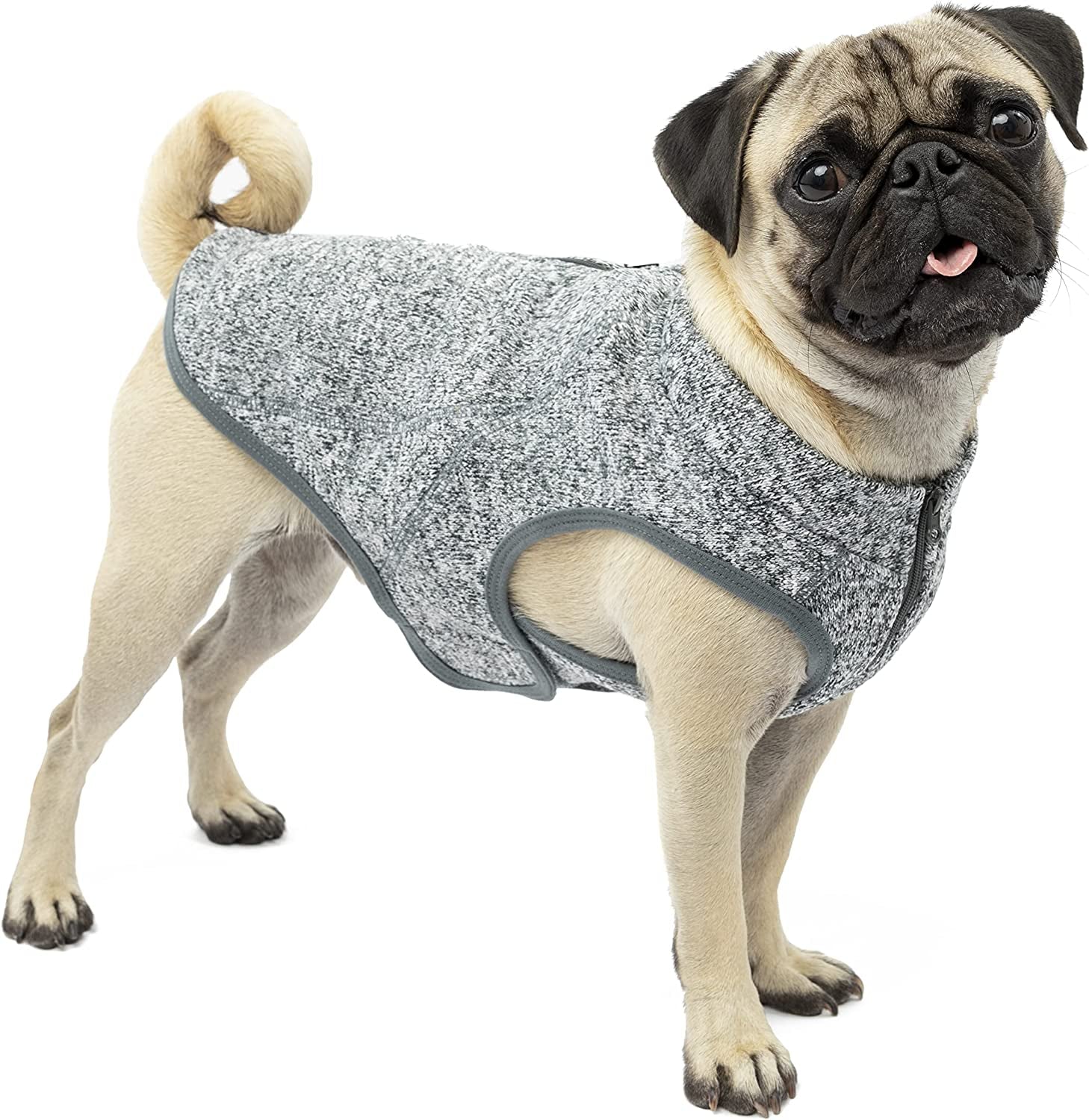 Kurgo K9 Core Dog Sweater | Year-Round Sweater for Dogs | Dog Fleece Vest | Knit Fleece Pet Jacket | Fleece Lining | Lightweight | Zipper Opening for Harness | Adjustable Neck | Black | Medium Animals & Pet Supplies > Pet Supplies > Dog Supplies > Dog Apparel Radio Systems Corporation Heather Black Small 