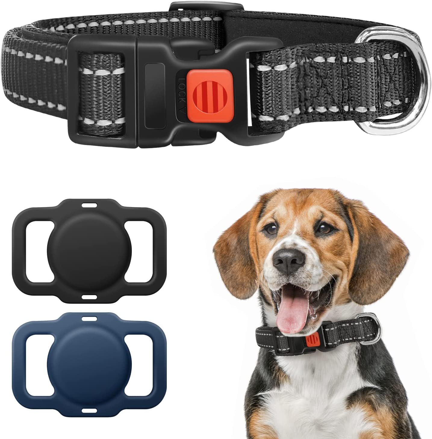 Airtag Dog Collar Holder, Protective Airtag Case for Dog Collar, Airtag Loop for GPS Dog Tracker, Dog Trackers for Apple Iphone, 2 Pack Airtag Pet, Dog Airtag Holder