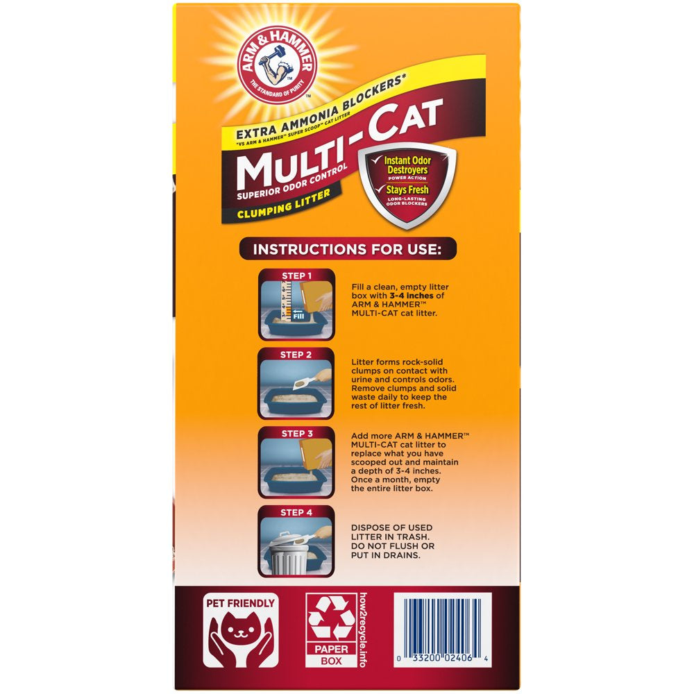 Arm & Hammer Multi-Cat Superior Odor Control with Clean Burst Clumping Cat Litter, 40Lb Animals & Pet Supplies > Pet Supplies > Cat Supplies > Cat Litter Church & Dwight Co., Inc.   