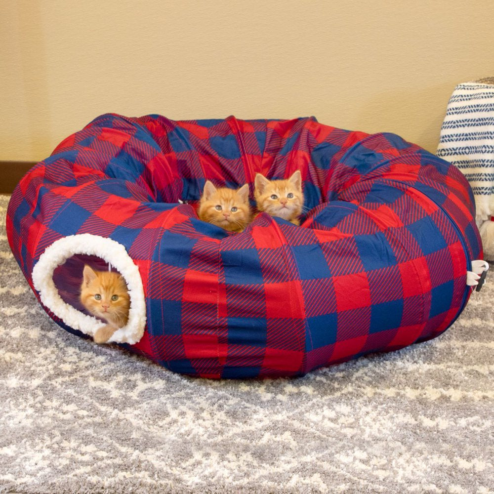 Kitty City Large Plaid Cat Tunnel Bed, Cat Toy - for Cat and Kitten Animals & Pet Supplies > Pet Supplies > Cat Supplies > Cat Beds Sport Pet   