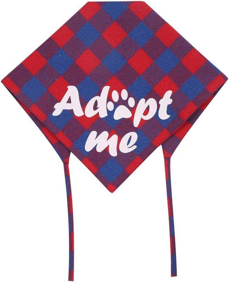 4 Pack Adopt Me Dog Bandana Printing Plaid Reversible Triangle Bibs Scarf Accessories for Dogs Cats Animals & Pet Supplies > Pet Supplies > Dog Supplies > Dog Apparel KZHAREEN   