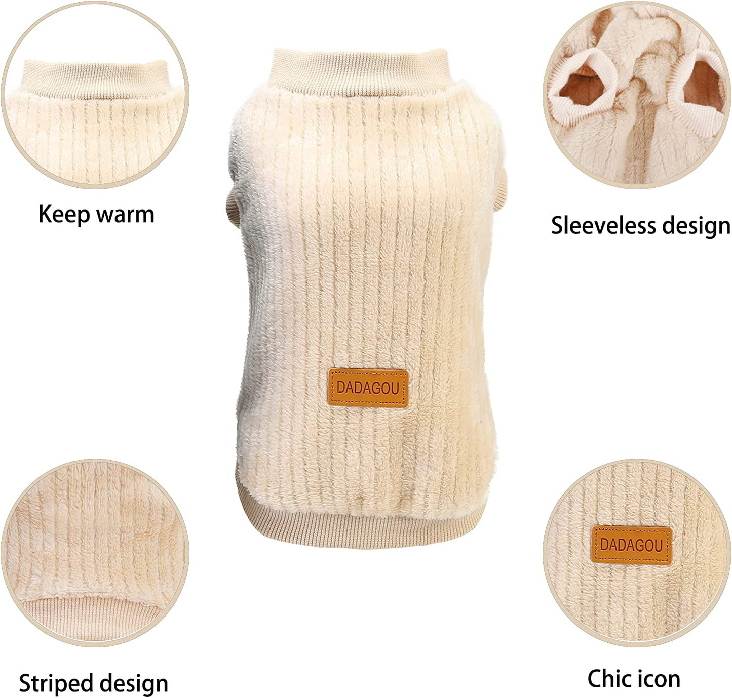 YAODHAOD Dog Clothes Pet Plush Pullover Dog Sweater Soft Thickening Warm Pup Dogs Shirt Winter Puppy Sweater for Dogs Cats (X-Large, Apricot) Animals & Pet Supplies > Pet Supplies > Dog Supplies > Dog Apparel YAODHAOD   