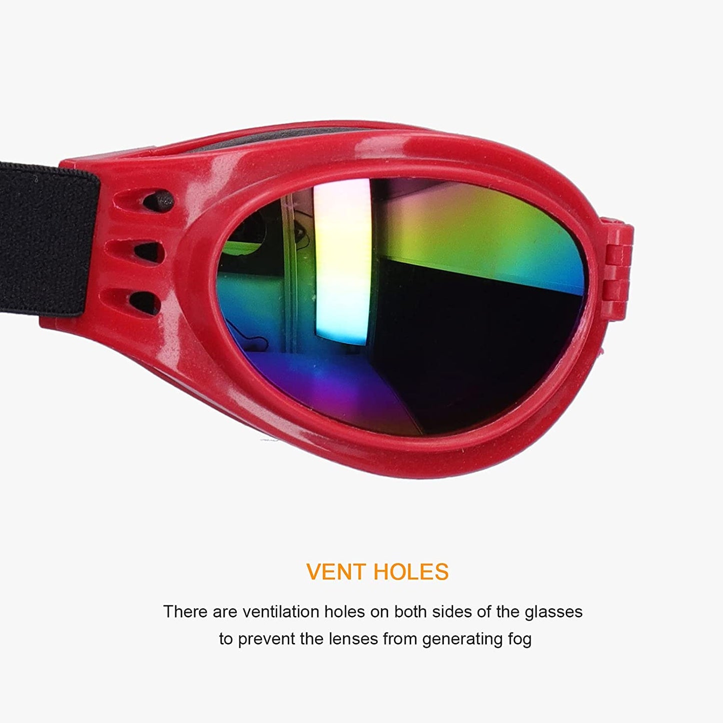 Pet Goggles Dog Sunglasses Waterproof Windproof Foldable Puppy Goggles UV Protection Sun Glasses for Medium and Large Dogs[Red] Sunglasses Animals & Pet Supplies > Pet Supplies > Dog Supplies > Dog Apparel Pssopp   