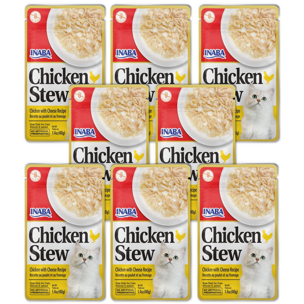 INABA Chicken Stew Complement/Topper/Treat for Cats, Eight 1.4 Oz Pouches, Chicken Animals & Pet Supplies > Pet Supplies > Cat Supplies > Cat Treats INABA Foods (USA) Inc Chicken and Cheese Recipe  