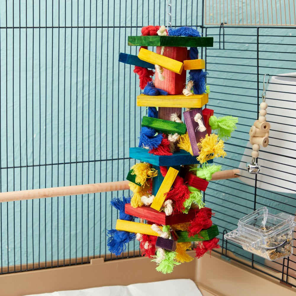 Large Bird Toy for Parrots & Parakeets Chewing, Colorful Cage Accessories for Pet Playing, 3.7 X 20 In Animals & Pet Supplies > Pet Supplies > Bird Supplies > Bird Toys Juvo Plus   