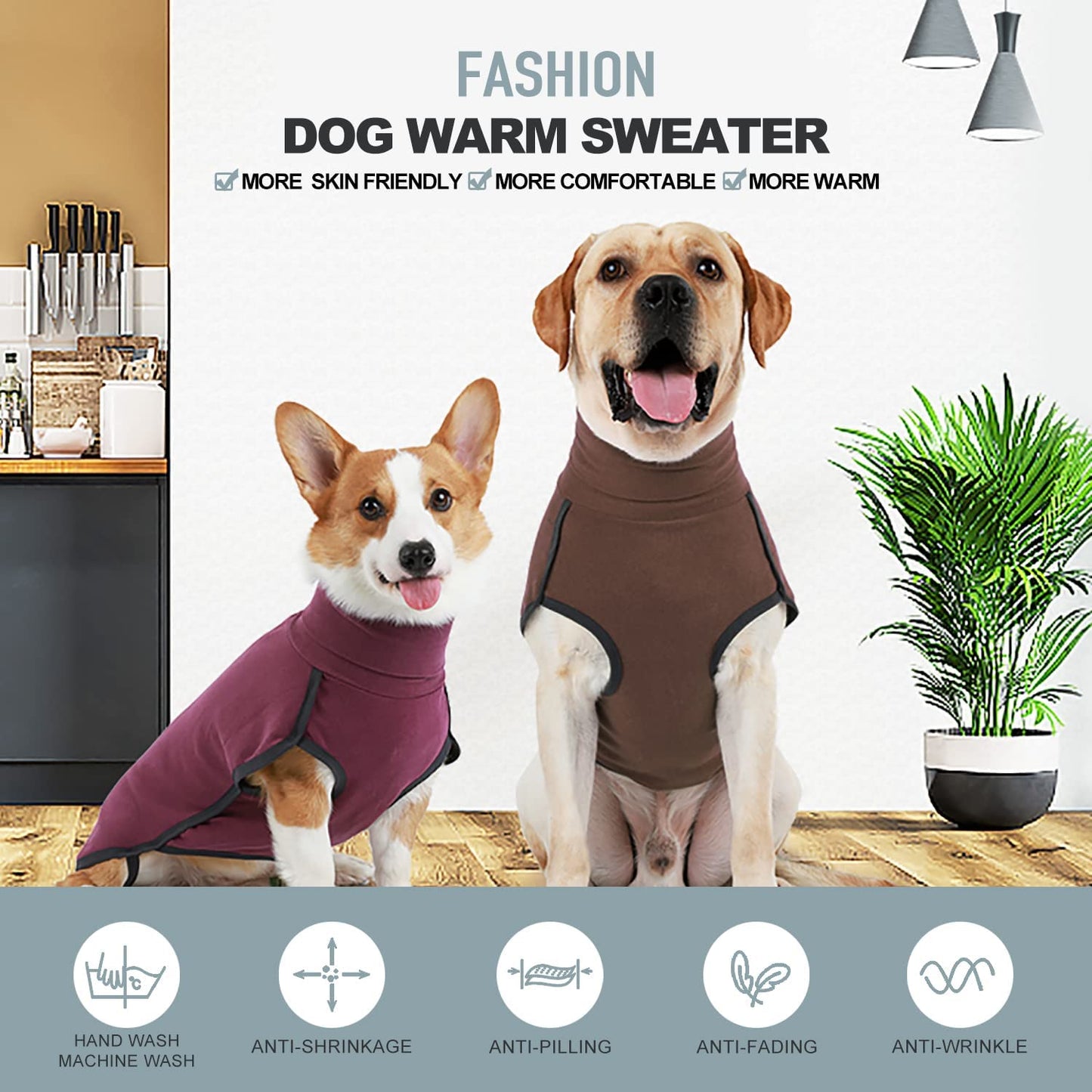 Dog Cold Weather Coats, Dog Sweaters with Leash Hole for Small Medium Large Dogs, Bowite Soft Warm Stretchy Dog Winter Jacket Girl Boy for Cold Weather, Dog Pullover Sweater Vest (Wine Red,2Xs) Animals & Pet Supplies > Pet Supplies > Dog Supplies > Dog Apparel Bowite   