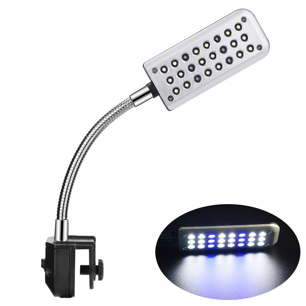 Peroptimist White & Blue Colored LED Light for Aquariums and Terrariums, Flexible Metal Arm to Adjust Lighting, Illuminate Fish Tank with Low Radiation, Energy- Saving Light Animals & Pet Supplies > Pet Supplies > Fish Supplies > Aquarium Lighting Peroptimist   