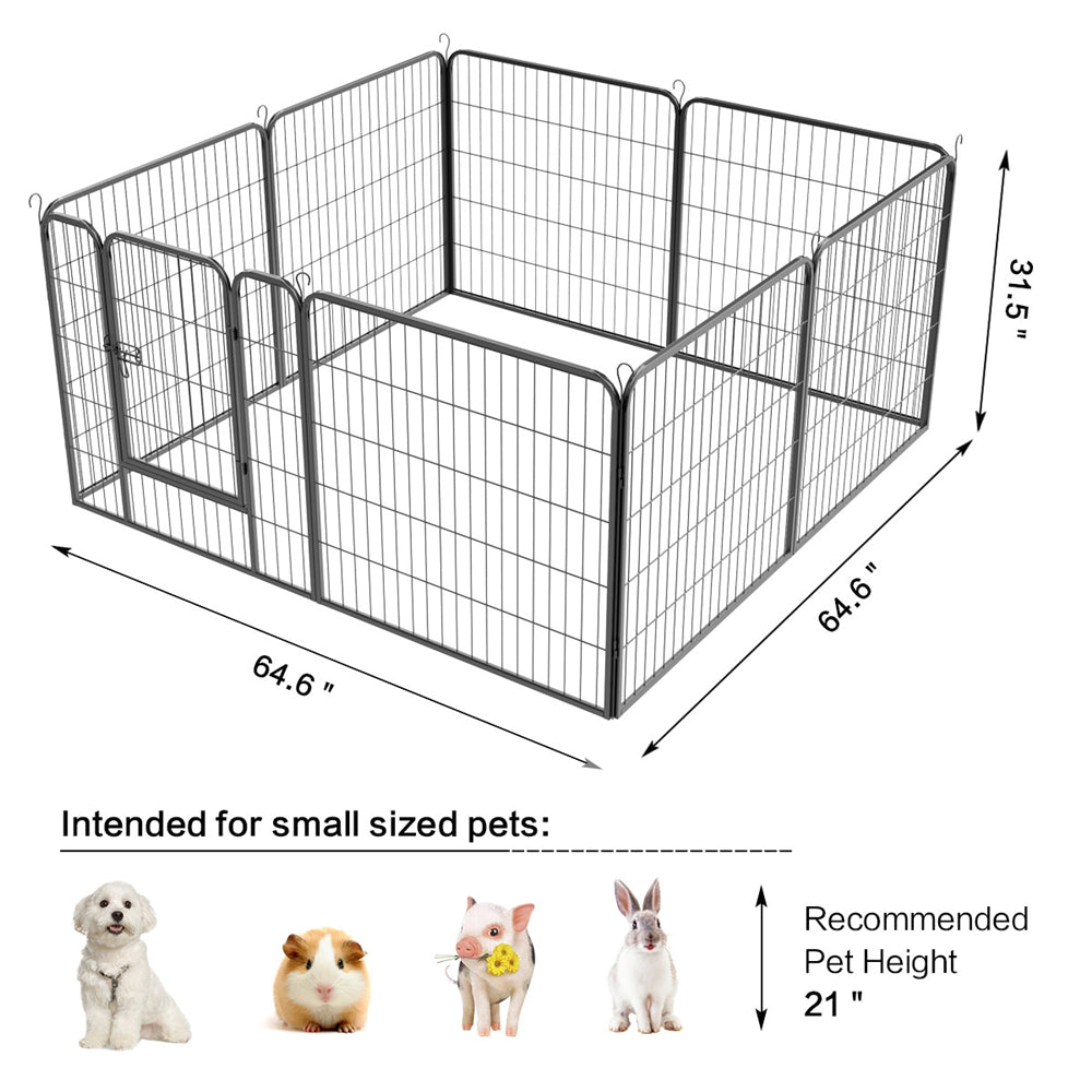 Smilemart 16 Panel Dog Pen Playpen Metal Pet Exercise Barrier for Indoor Outdoor, Black Animals & Pet Supplies > Pet Supplies > Dog Supplies > Dog Kennels & Runs SmileMart   