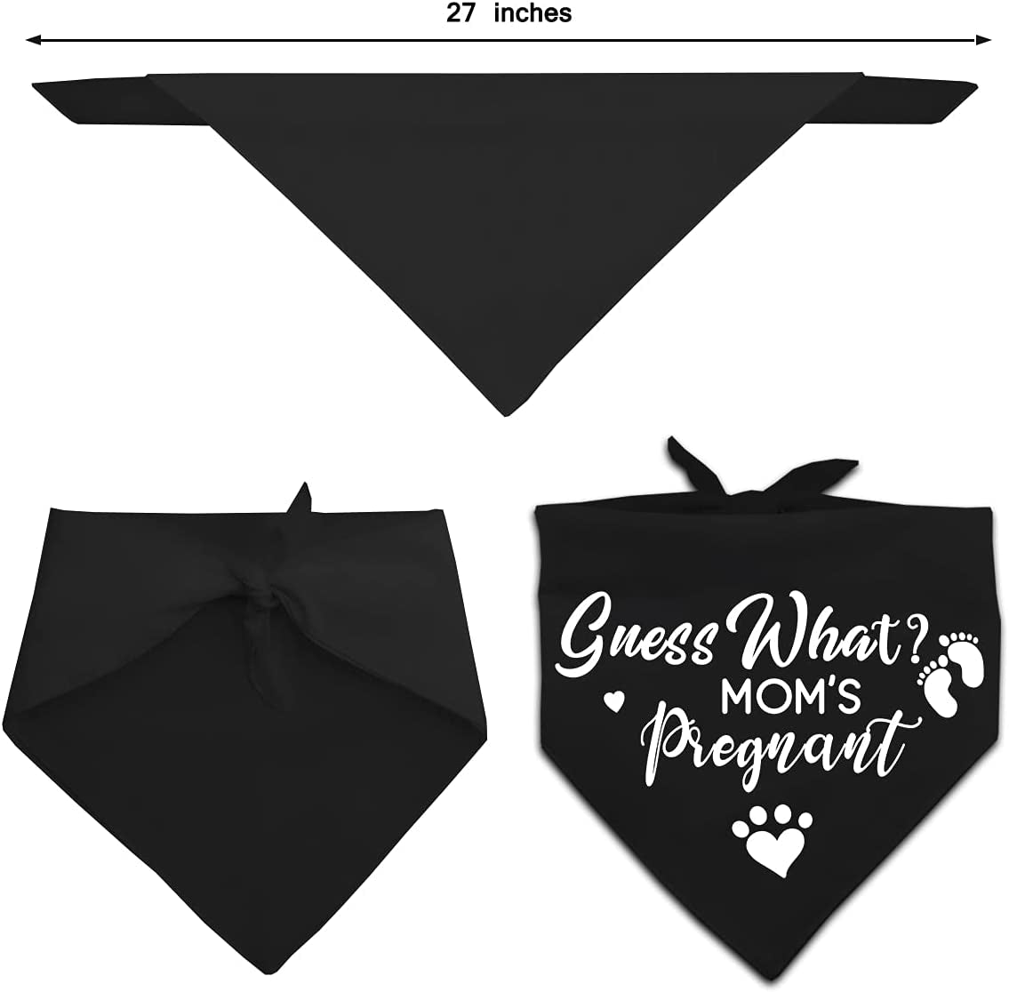 Guess What? My Mom Is Pregnant, Pregnancy Announcement Dog Bandana, Gender Reveal Photo Prop Pet Scarf Decorations Accessories, Pet Accessories for Dog Lovers, Pack of 2 Animals & Pet Supplies > Pet Supplies > Dog Supplies > Dog Apparel Yangmics Direct   