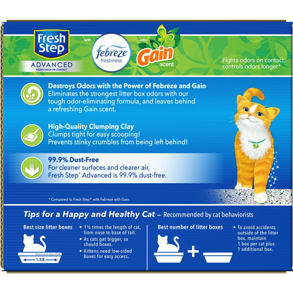 Fresh Step Advanced Clumping Cat Litter, Gain Scent, 99.9% Dust-Free, 2 Pack of 18.5 Lb Boxes Animals & Pet Supplies > Pet Supplies > Cat Supplies > Cat Litter The Clorox Company   