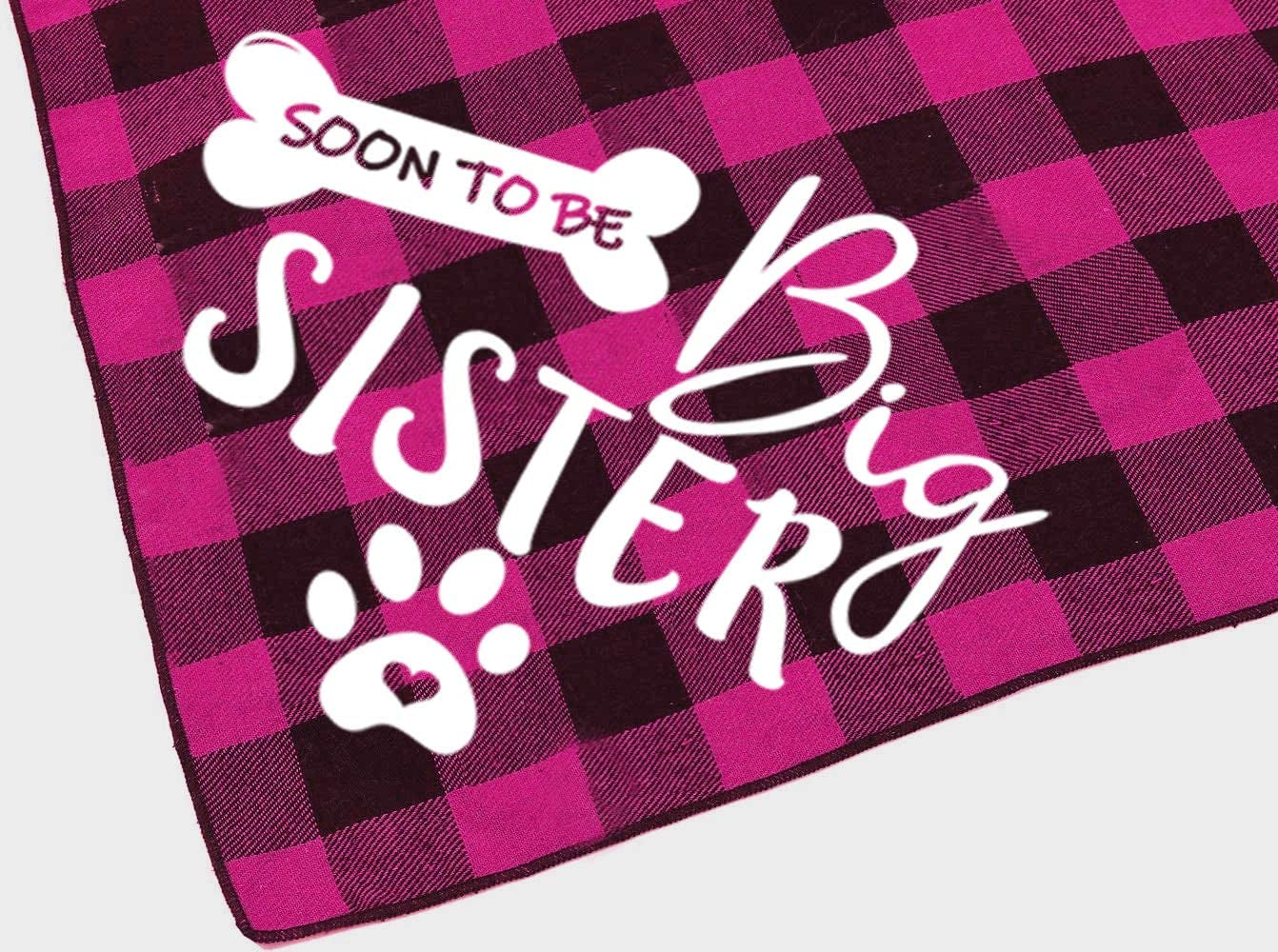 Big Sister Dog Bandana, Reversible Plaid Triangle Bibs Pet Scarf Animals & Pet Supplies > Pet Supplies > Dog Supplies > Dog Apparel Pawskido   