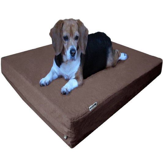 Large Orthopedic Waterproof Memory Foam Dog Bed for Medium Large Pet 41"X27"X4", Denim Brown Washable Cover Animals & Pet Supplies > Pet Supplies > Cat Supplies > Cat Beds Dogbed4less LARGE 41"X27"X4"  