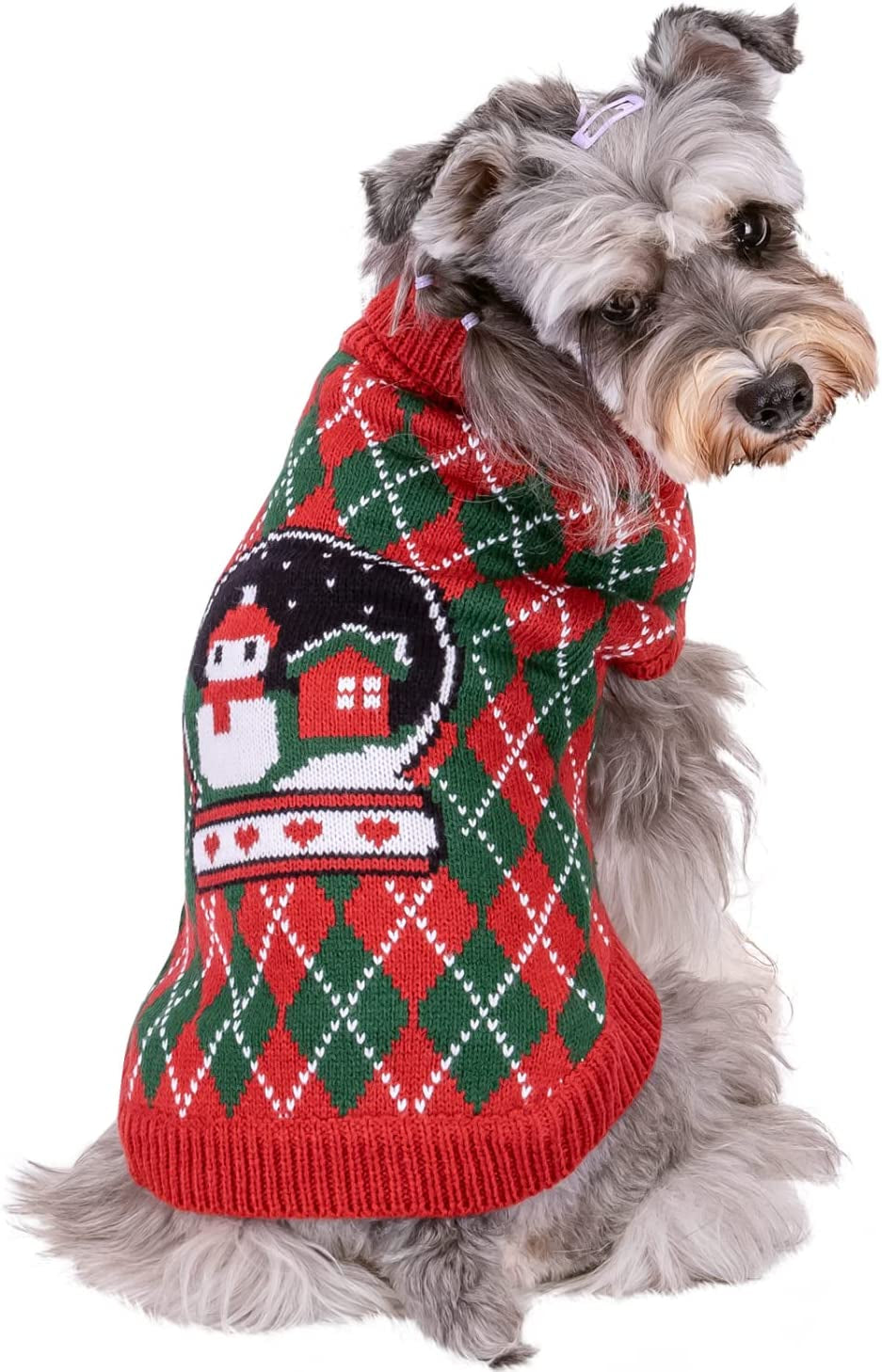 Dog Sweater, Nobleza Turtleneck Thick Knitted Cat Sweater with Classic Plaid Pattern, Warm & Soft Dog Christmas Outfit for Small Medium Large Dogs Puppies Cats Animals & Pet Supplies > Pet Supplies > Dog Supplies > Dog Apparel Nobleza Red Large 