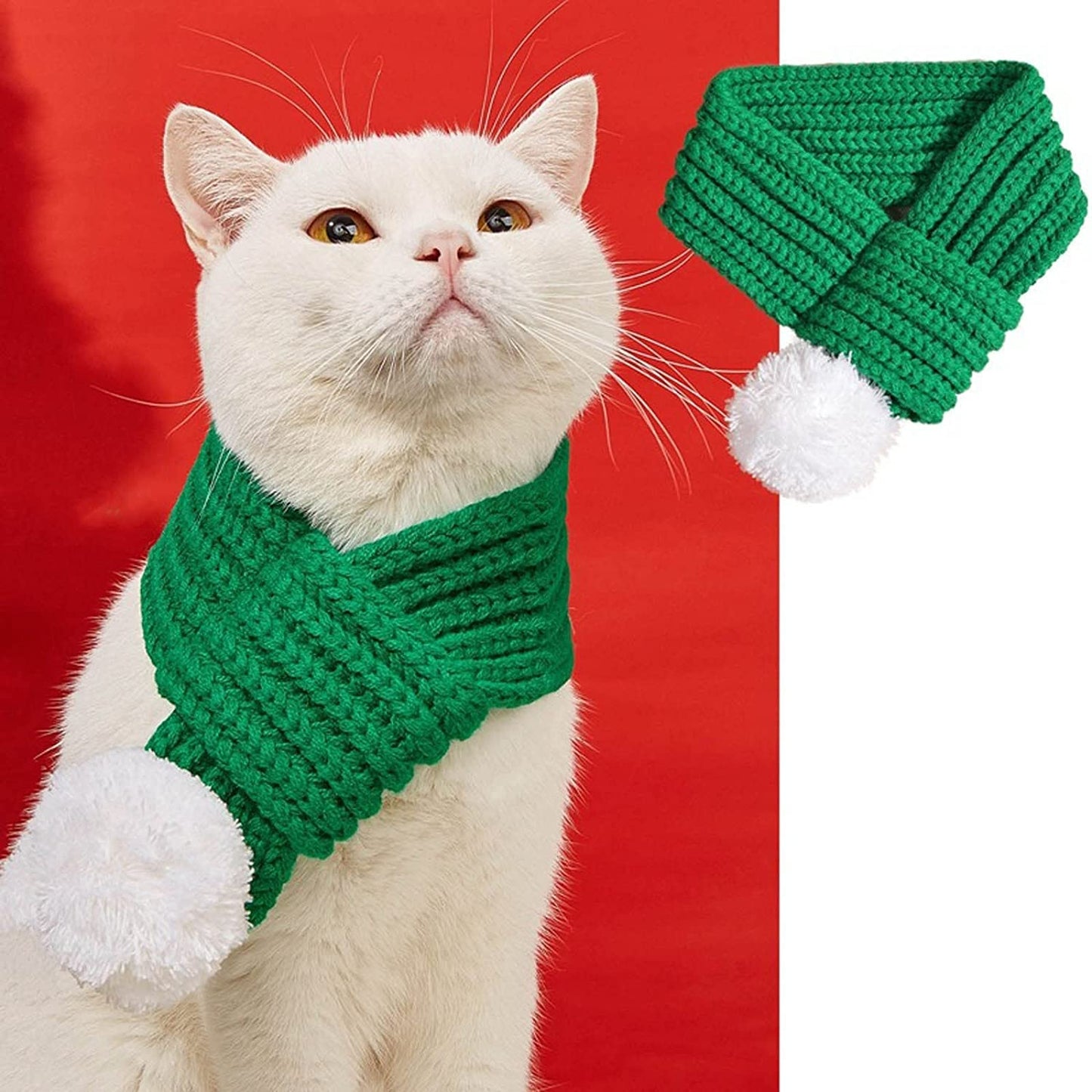 Dog Birthday Boy Bandana Pet Happy Birthday Party Dog Solid Knitted Scarf Christmas Pet Headdress Cat Dog Clothes Accessories Pet Knitted Christmas Scarves Pet Dog Scarf Bandana for Dogs (Green, M) Animals & Pet Supplies > Pet Supplies > Dog Supplies > Dog Apparel Generic   