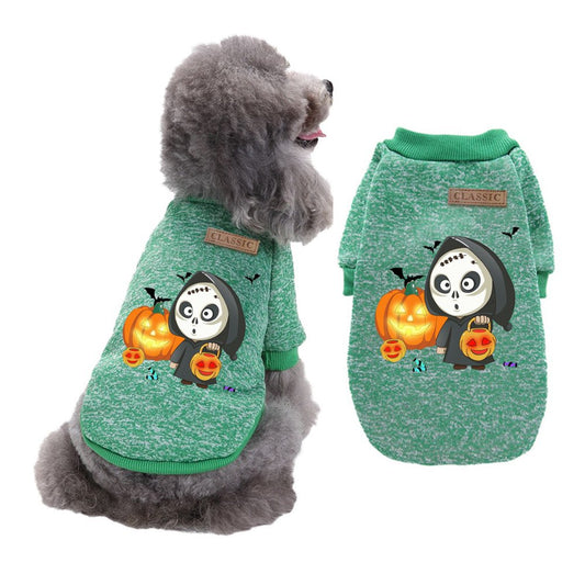 EQWLJWE Dog Halloween Costumes Pumpkin, Ghost Pet Sweaters Funny Puppy Cat Knitwear Clothes Holiday Party Outfit Apparel for Small Midum Dogs Halloween Clearance under $5.00 Animals & Pet Supplies > Pet Supplies > Cat Supplies > Cat Apparel EQWLJWE XXL Green 