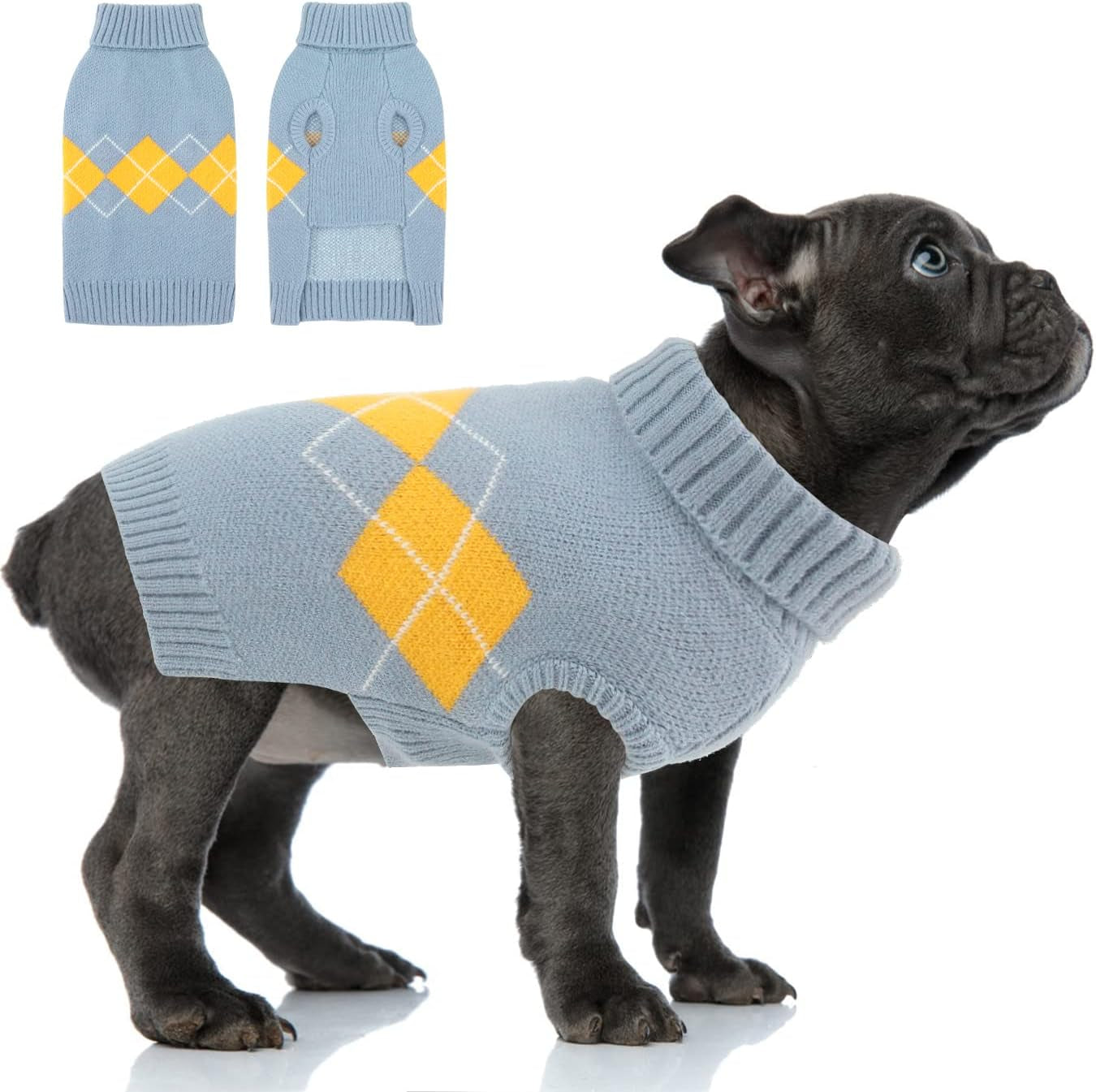 ALAGIRLS Winter Dog Sweater Warm Puppy Clothes,Classic Turtleneck Plaid Cat Sweater,Pullover Christmas Holiday Pet Outfits Apparel for Large Dogs,Pink L Animals & Pet Supplies > Pet Supplies > Dog Supplies > Dog Apparel ALA HazeBlue XX-Large 