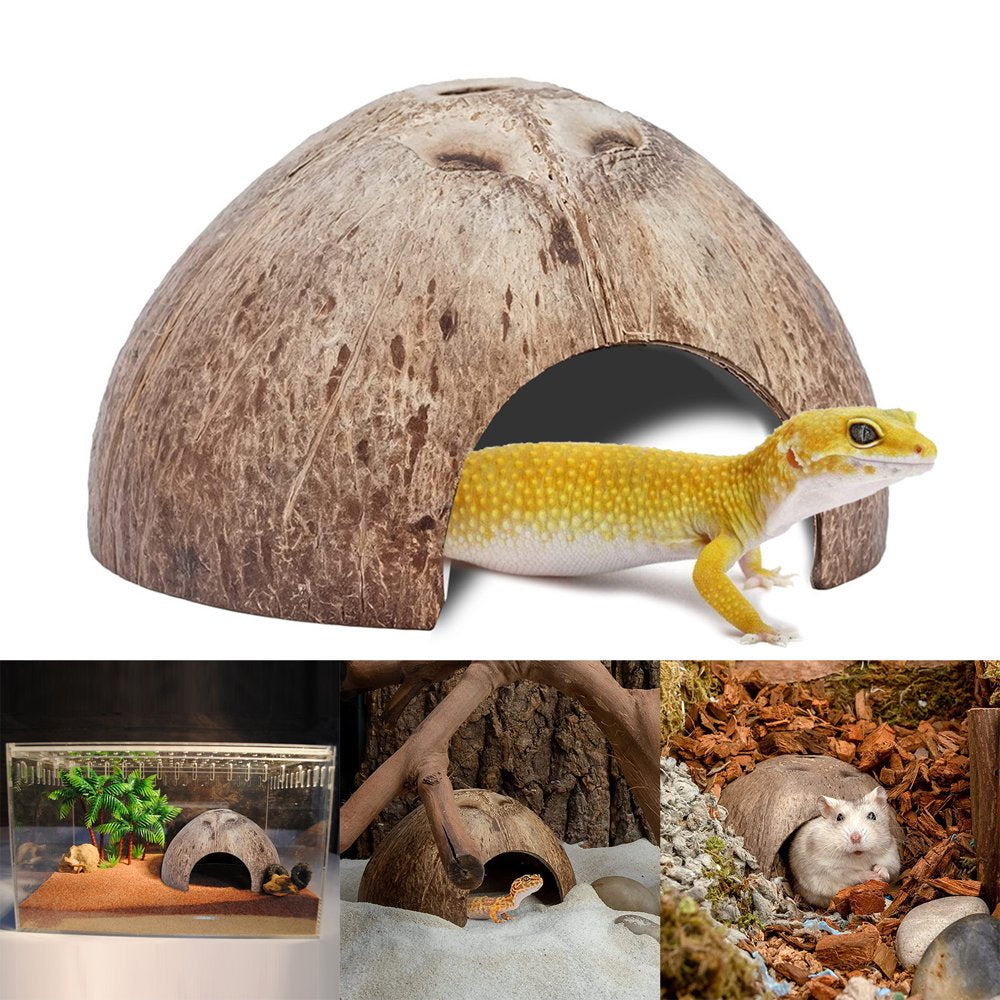 Meidiya 2 Pack Reptile Nest Hideout Cave,Coconut Shell Hides Habitat Decor Lizard Box Shelter for Reptiles Amphibians Hideouts Animals & Pet Supplies > Pet Supplies > Small Animal Supplies > Small Animal Habitat Accessories Meidiya   