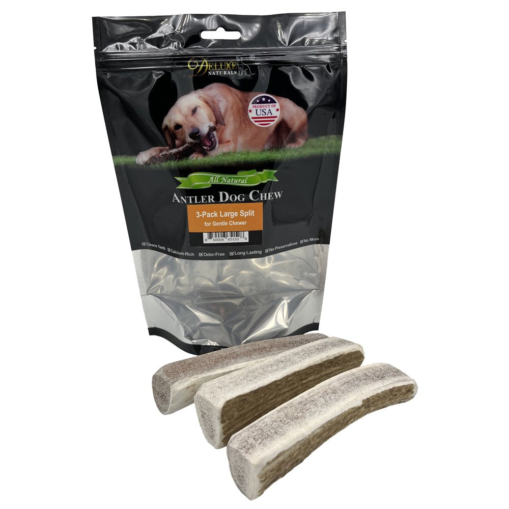 Deluxe Naturals Elk Antler Dog Chew 6-Pack, Medium Split Antlers Animals & Pet Supplies > Pet Supplies > Dog Supplies > Dog Toys Deluxe Naturals Split L 3