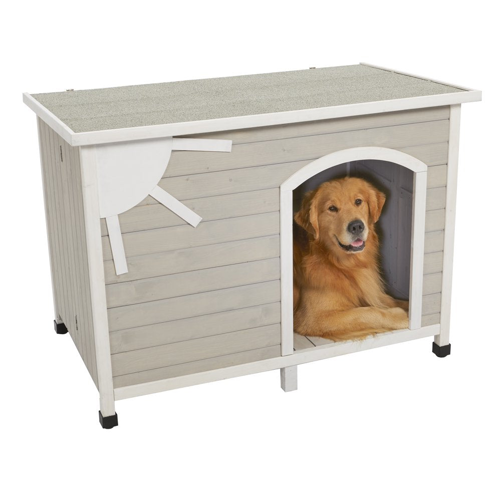 Eillo Folding Outdoor Wood Dog House, No Tools Required for Assembly | Dog House Ideal for Large Dog Breeds Animals & Pet Supplies > Pet Supplies > Dog Supplies > Dog Houses Mid-west Metal Products Co Inc Large (28.94" L x 45.16" W x 33.12" H)  