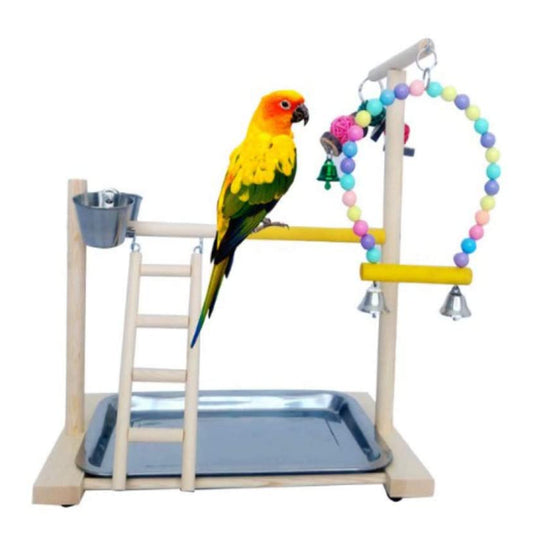 Parrot Playstand Bird Play Stand Wooden Bird Perch Stand Parrot Platf Animals & Pet Supplies > Pet Supplies > Bird Supplies > Bird Gyms & Playstands tytling   