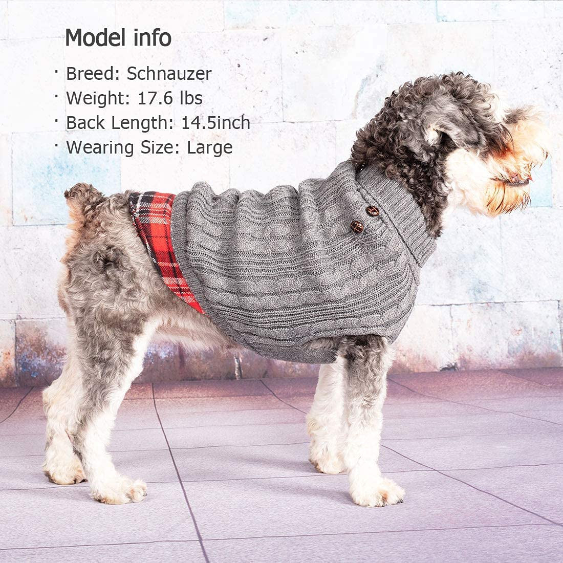 KYEESE Medium Dog Sweaters with Leash Hole Doggie Pullover Sweater Knitwear Knit Warm Pet Coat for Fall Winter Animals & Pet Supplies > Pet Supplies > Dog Supplies > Dog Apparel kyeese   