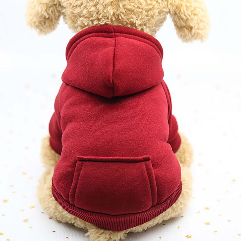FAFWYP Dog Winter Sweatshirt Basic Pet Dogs Hoodie with Pocket, Solid Warm Puppy Sweater Clothes Soft Comfy Dog Jacket Windproof Coats, Pet Clothing Apparel for Dogs Cats Doggie Kitten Animals & Pet Supplies > Pet Supplies > Dog Supplies > Dog Apparel FAFWYP   