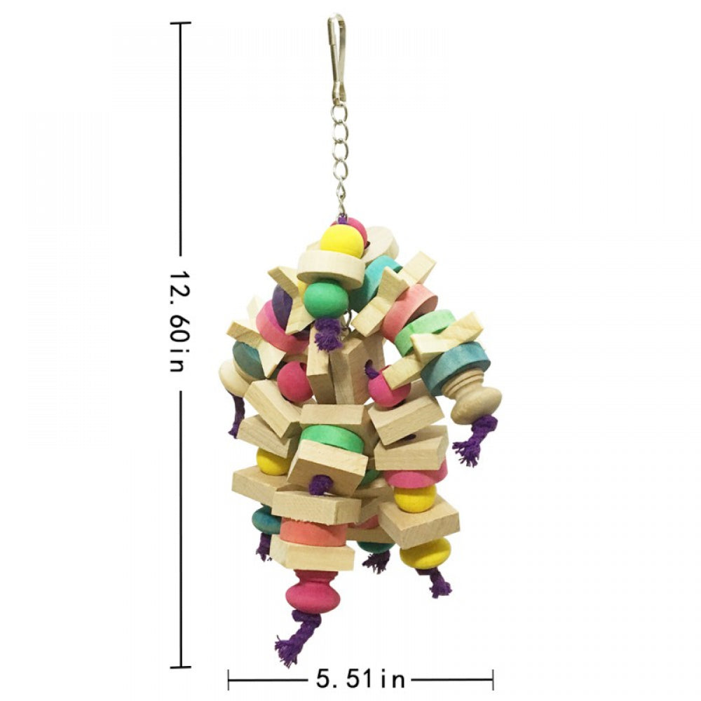 HOTWINTER Large Parrot Pet Bird Toys Hanging Cage Budgie Cockatiel Chew Wooden Swing Cage Animals & Pet Supplies > Pet Supplies > Bird Supplies > Bird Toys HOTWINTER   