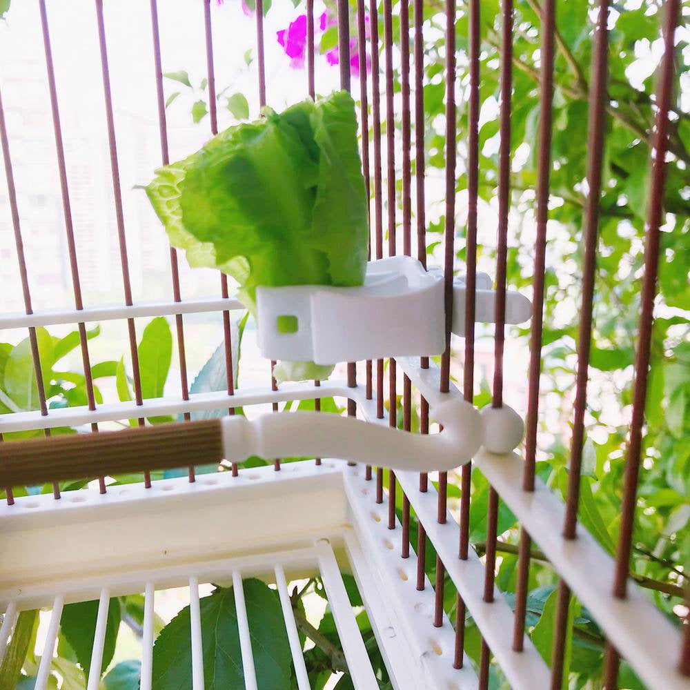 IMSHIE Parrot Food Clips, Bird Cage Food Holder, Parakeet Cage Accessories, Food Feeder Clip for Bird Budgie Parakeet Cockatoo Macaw Cockatiel Conure, White Very Well Animals & Pet Supplies > Pet Supplies > Bird Supplies > Bird Cage Accessories IMSHIE   