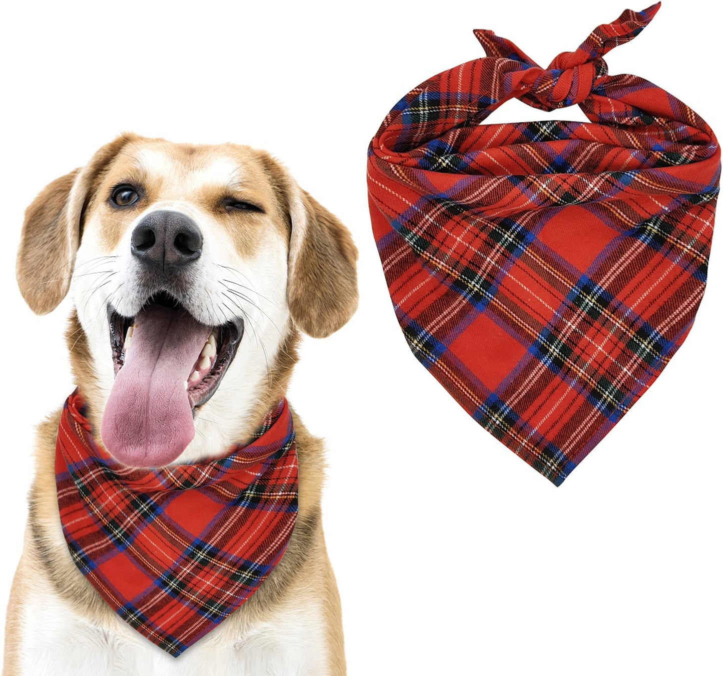 MJIYA Dog Bandana, Washable Reversible Kerchief Scarf, Bib with Adjustable Accessories for Small to Large Dog Puppy Cat, Gifts for Birthday, Easter, Christmas (Green & Red, L) Animals & Pet Supplies > Pet Supplies > Dog Supplies > Dog Apparel MJIYA Red & Blue L 