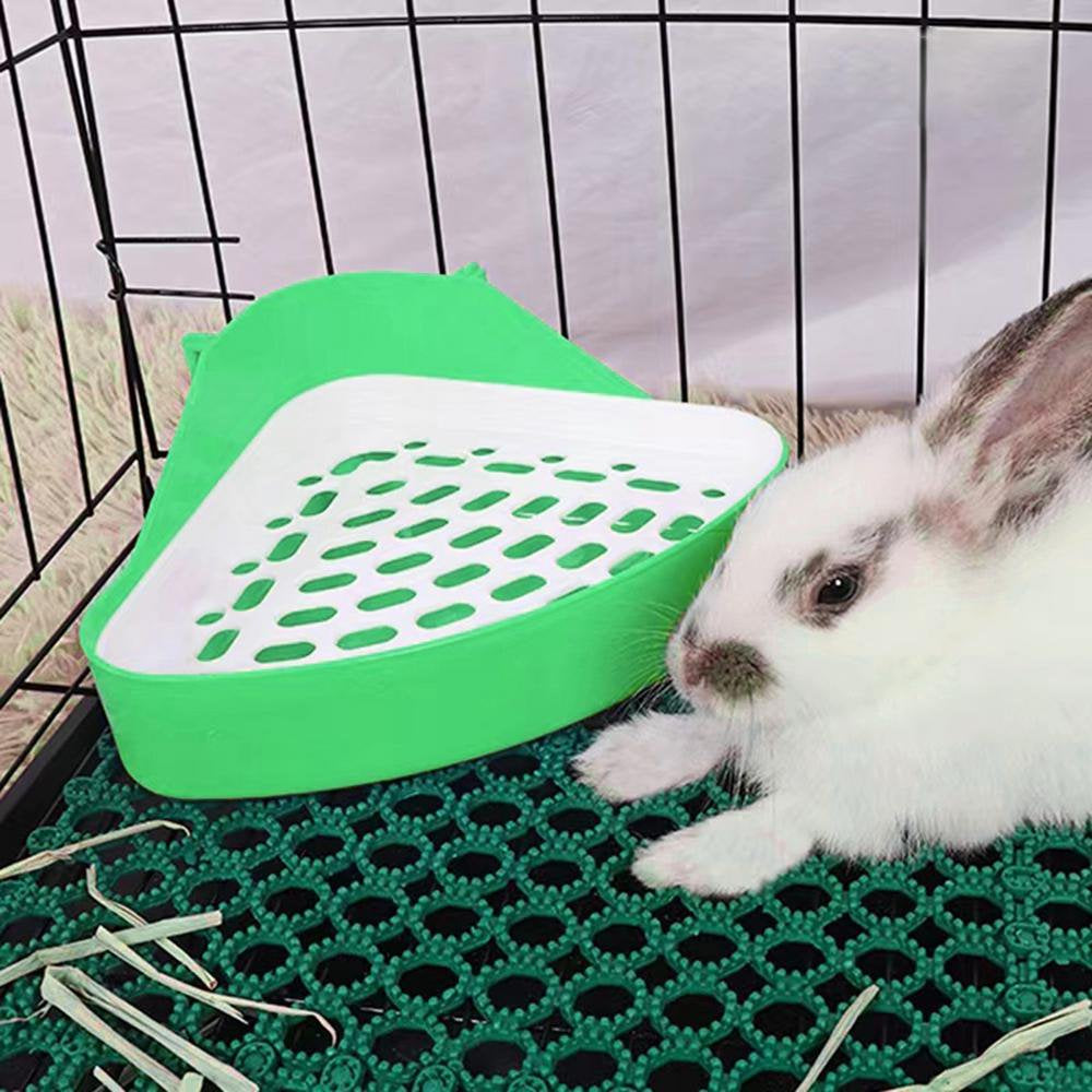 TAONMEISU Bunny Corner Litter Pan Small Animal Litter Cage Potty Trainer Potty Trainer Corner Litter Bedding Box Pet Pan for Small Animals Bunny Enjoyable Animals & Pet Supplies > Pet Supplies > Small Animal Supplies > Small Animal Bedding TAONMEISU   