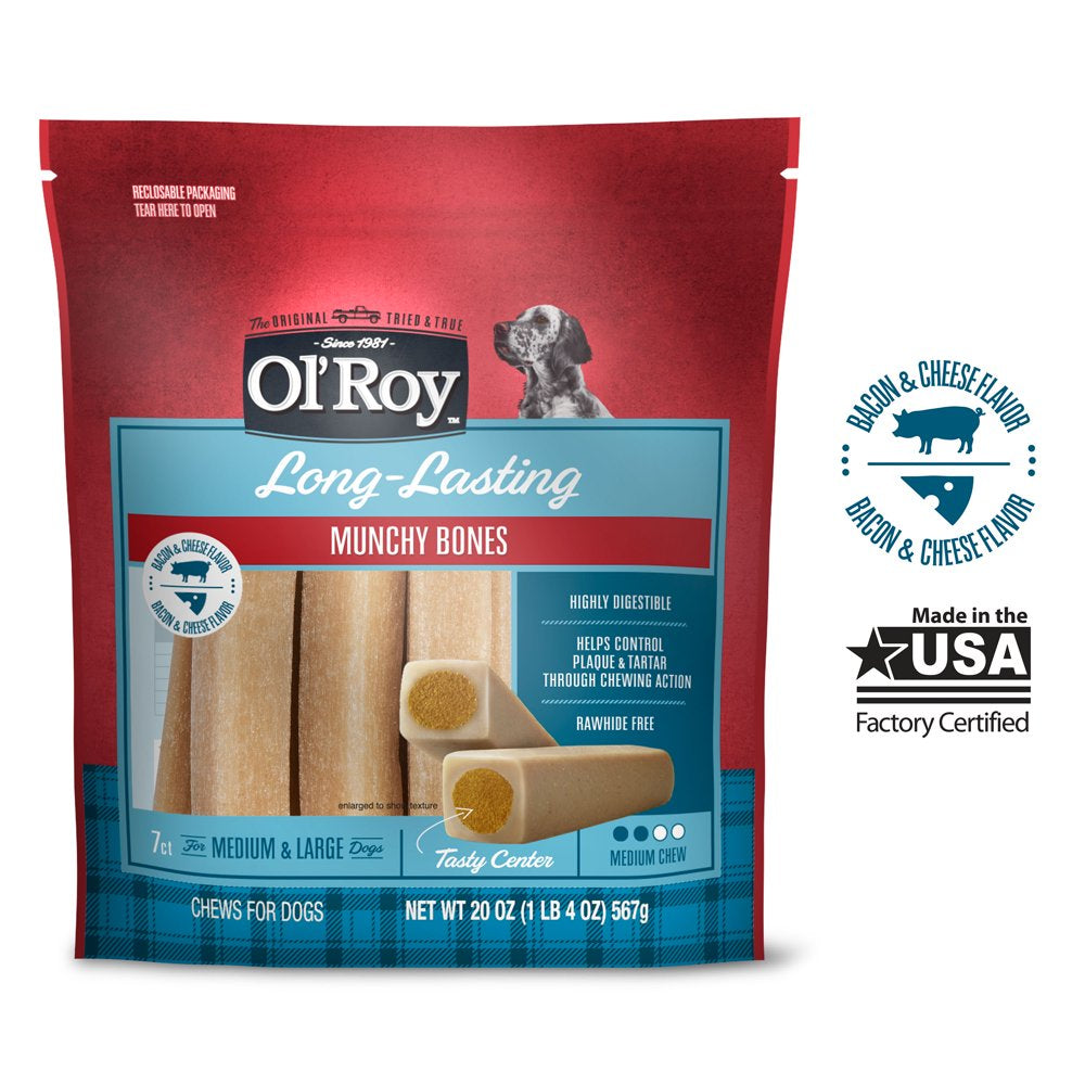 Ol' Roy Bacon & Cheese Munchy Bone Treats for Dogs, 7 Count Animals & Pet Supplies > Pet Supplies > Dog Supplies > Dog Treats Wal-Mart Stores, Inc.   