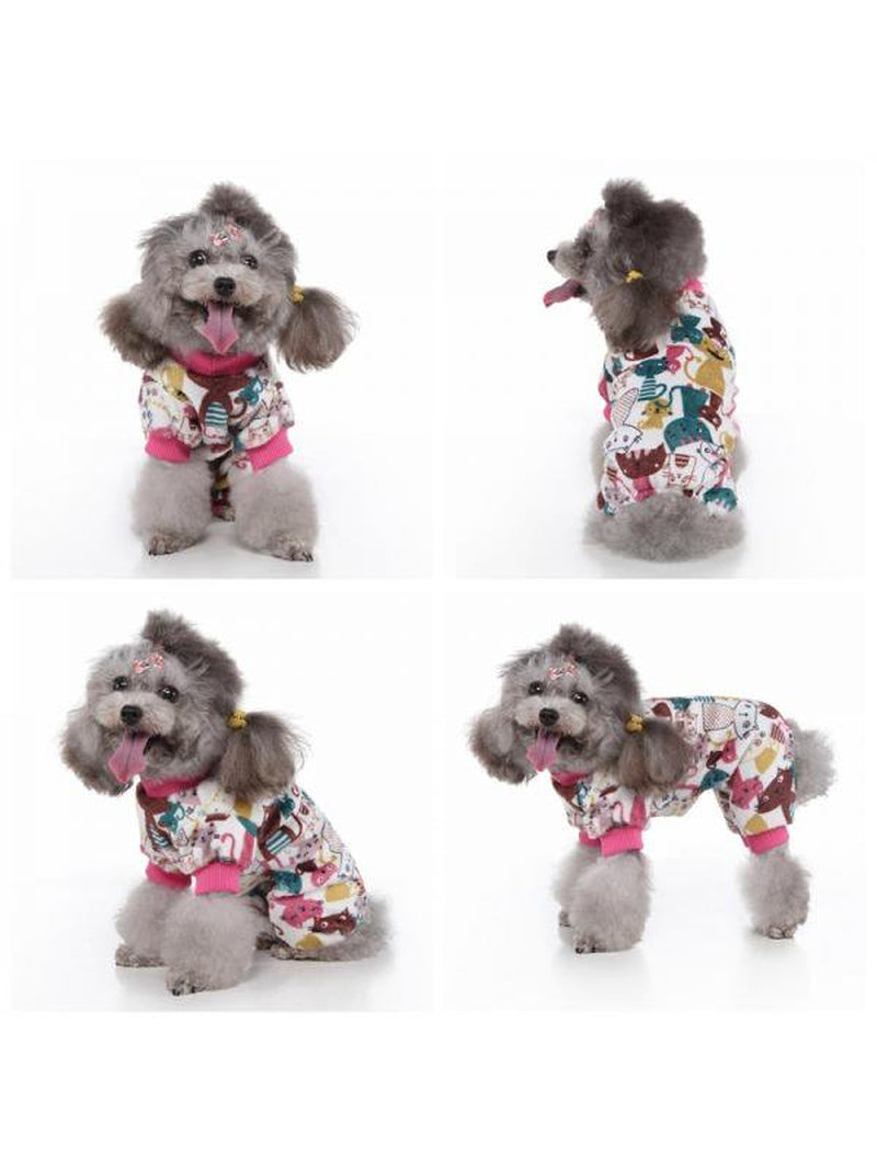 Dragonus Small Dog Fleece Soft Pajamas Jumpsuit Pet Puppy Cat Winter Clothes Warm Apparel Animals & Pet Supplies > Pet Supplies > Dog Supplies > Dog Apparel Dragonus   