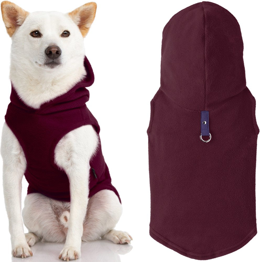 Gooby Fleece Vest Hoodie Dog Sweater - Green, X-Small - Warm Pullover Dog Hoodie with O-Ring Leash Animals & Pet Supplies > Pet Supplies > Dog Supplies > Dog Apparel Inafiction USA, Inc. dba Gooby Pet Fashion Small Chest (~13.25") Plum 