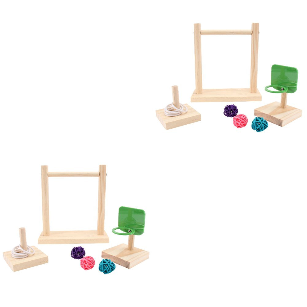 Frcolor Bird Parrot Toys Chew Toy Rattanparakeet Gym Stand Play Cage Playground Educational Intelligence Orbs Wicker Perch Animals & Pet Supplies > Pet Supplies > Bird Supplies > Bird Gyms & Playstands FRCOLOR   