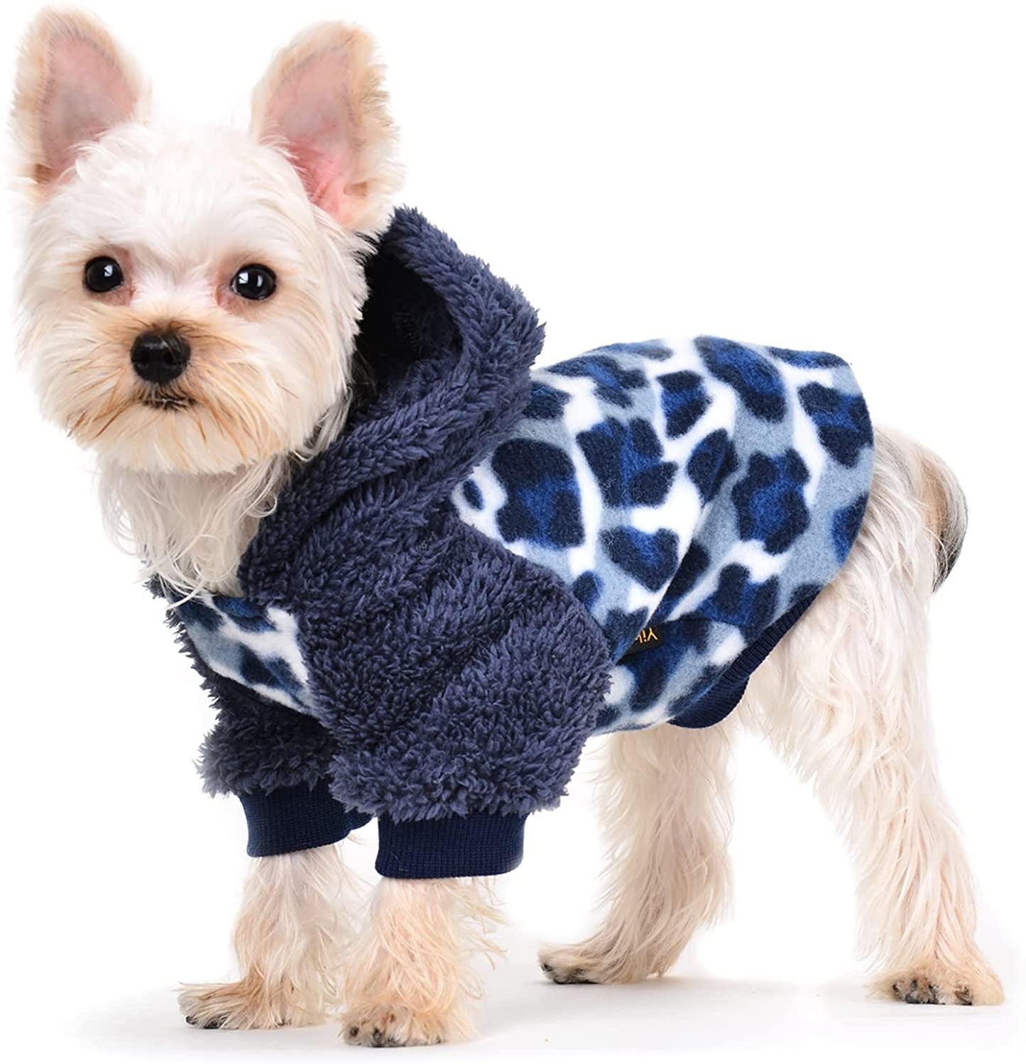 Small Dog Sweater,Fleece Dog Hoodie Sweater for Small Dog, Warm Fluffy Dog Winter Clothes for Chihuahua Yorkie,Teacup Dog, Pet Coat Doggie Sweatshirt,Cat Apparel Outfit (Small, Blue) Animals & Pet Supplies > Pet Supplies > Dog Supplies > Dog Apparel Yikeyo Blue Medium 