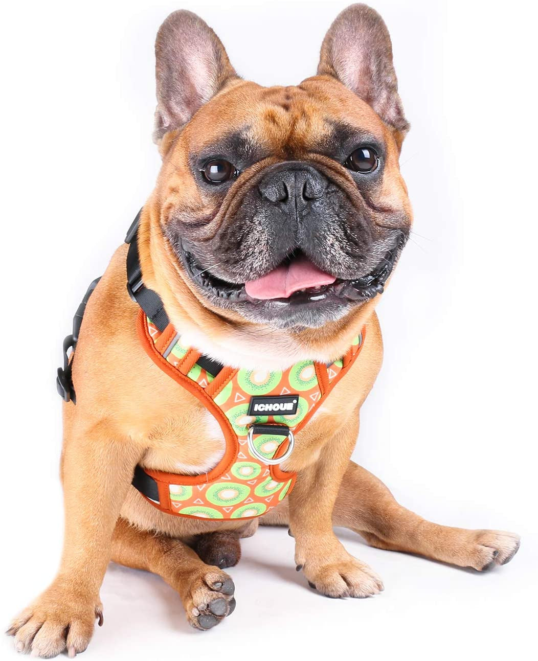 Ichoue Dog Vest Harness Soft Padded No Pull Adjustable Reflective for Small Medium Dogs - Red Grid M Animals & Pet Supplies > Pet Supplies > Dog Supplies > Dog Apparel iChoue Kiwi Fruit Small (Neck:13.5"-19.5" Chest:15.5"-21.5" ) 