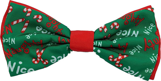 H&K Bow Tie for Pets | Naughty & Nice (Extra-Large) | Christmas Holiday Velcro Bow Tie Collar Attachment | Fun Bow Ties for Dogs & Cats | Cute, Comfortable, and Durable | Huxley & Kent Bow Tie Animals & Pet Supplies > Pet Supplies > Dog Supplies > Dog Apparel Huxley & Kent Small  