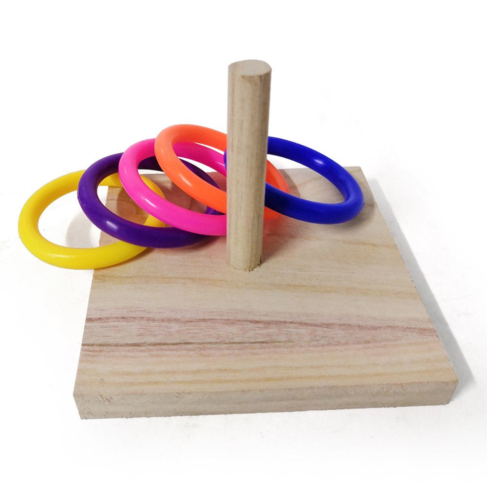 Papaba Bird Toy,Pet Bird Parrot Wooden Board Plastic Ring Training Loop Educational Chew Toy Animals & Pet Supplies > Pet Supplies > Bird Supplies > Bird Toys Papaba   